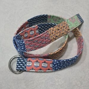 Men's Vineyard Vines Belt Patchwork Fabric Nautical Preppy Patterns Size XXL